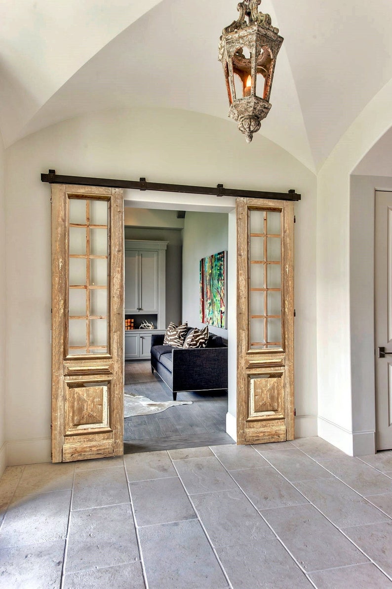 Antique French Barn Door, Custom Built Interior Exterior Doors, Sliding or Hinge, Double & Single wooden Doors, Pocket Door, Pantry Doors image 1