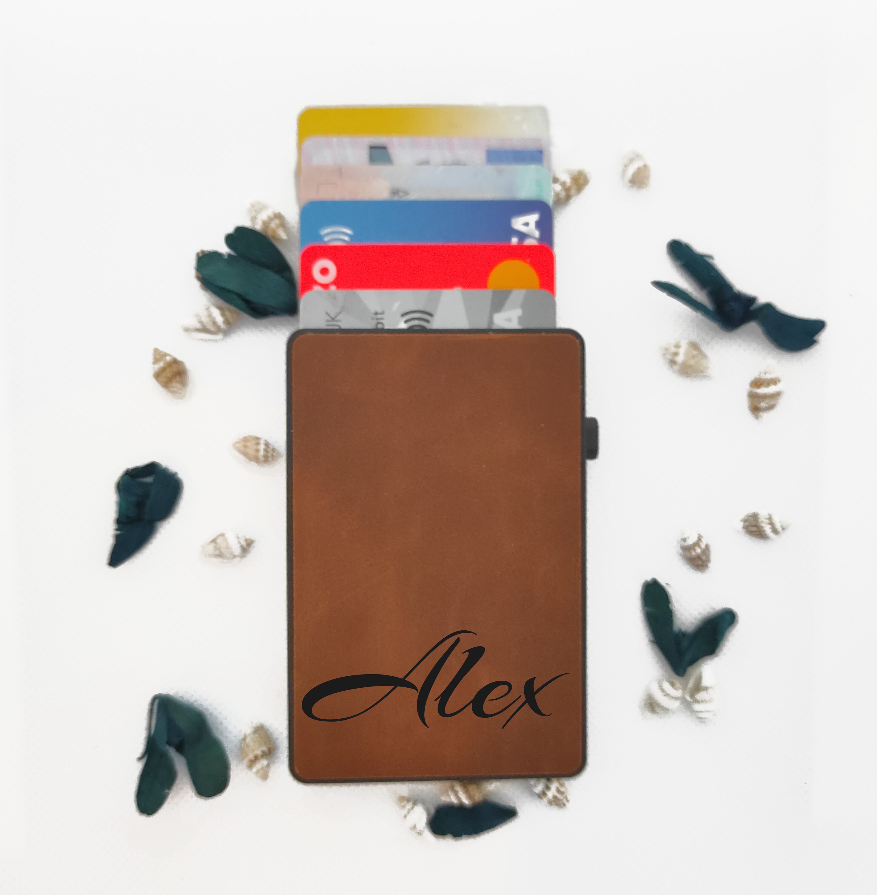 Personalised Credit Card Holder Minimalist Pop Up design Etsy