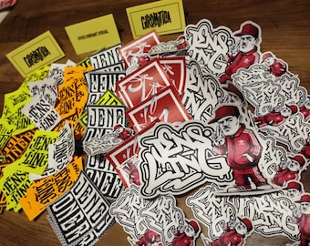 15 Graffiti Stickers – Street Art Sticker Pack – Matte Vinyl & Paper Mix – Urban Slaps Set 2
