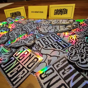 Graffiti and Streetart Hologram sticker bomb 15Pcs, Aufkleber, Urban Art, Street Art, Tags