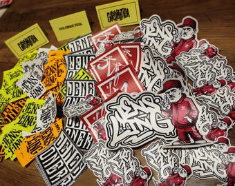 15 Graffiti- en Street Art-stickers – Urban Art Slap Pack – Mat – Mix van vinyl en papier – Set 2