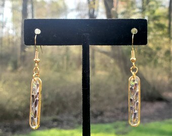 Lavender Oval Dangles Lavender Dainty Gold Botanical Apothecary Jewelry Purple Minimalist Simple Herbal Nature