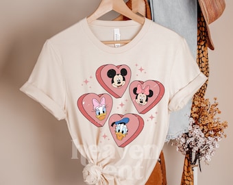 Candy Heart Mickey and Friends Disney Valentine Shirt Great Valentines  Gifts for Her - Happy Place for Music Lovers