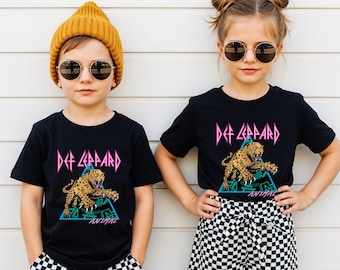 80s def leppard t-shirt, youth band tee, kids band graphic tee, def leopard, animal Armageddon, cotton kids fit