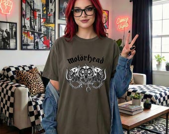 Motorhead t-shirt, band tee, lemmy, vintage inspired, pepper cotton unisex