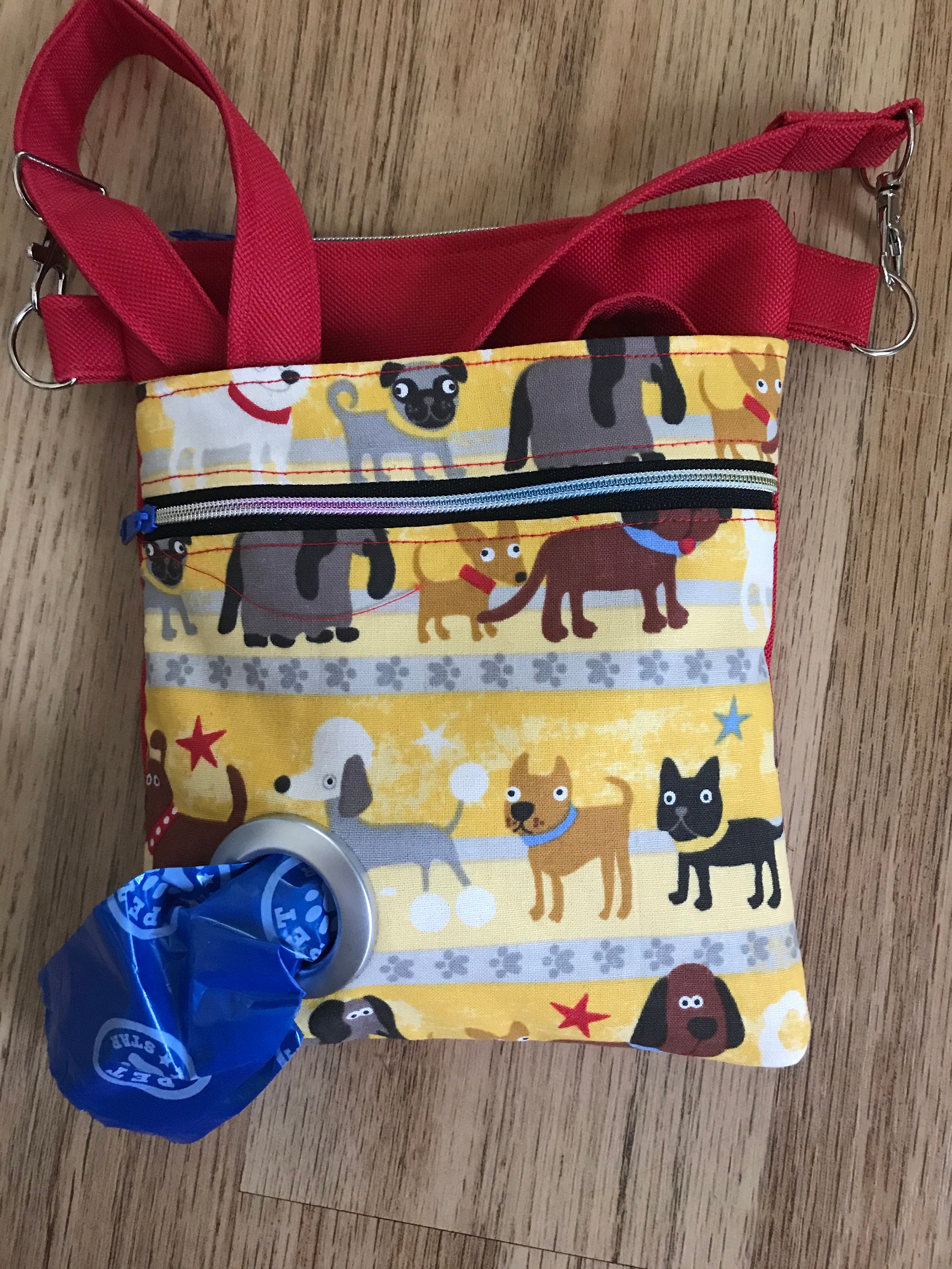 Yellow and Red dog walker bag Etsy