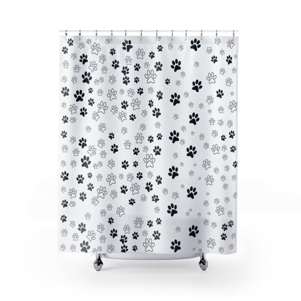 Pet Paw Print Bathroom Set Cute Cat & Dog Paw Shower Curtain Etsy