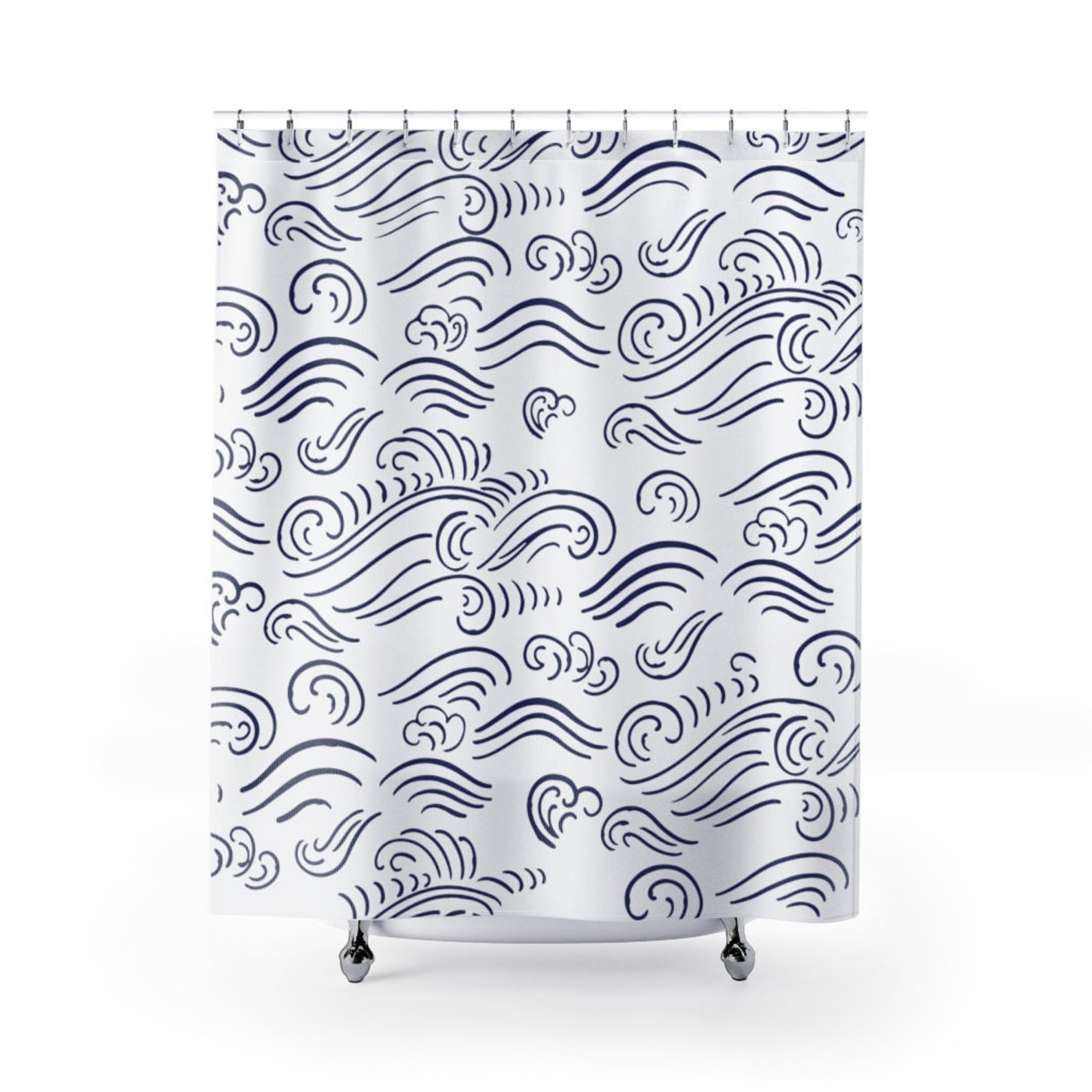 Ocean Waves Shower Curtains Bathroom Decor Unique Shower Etsy