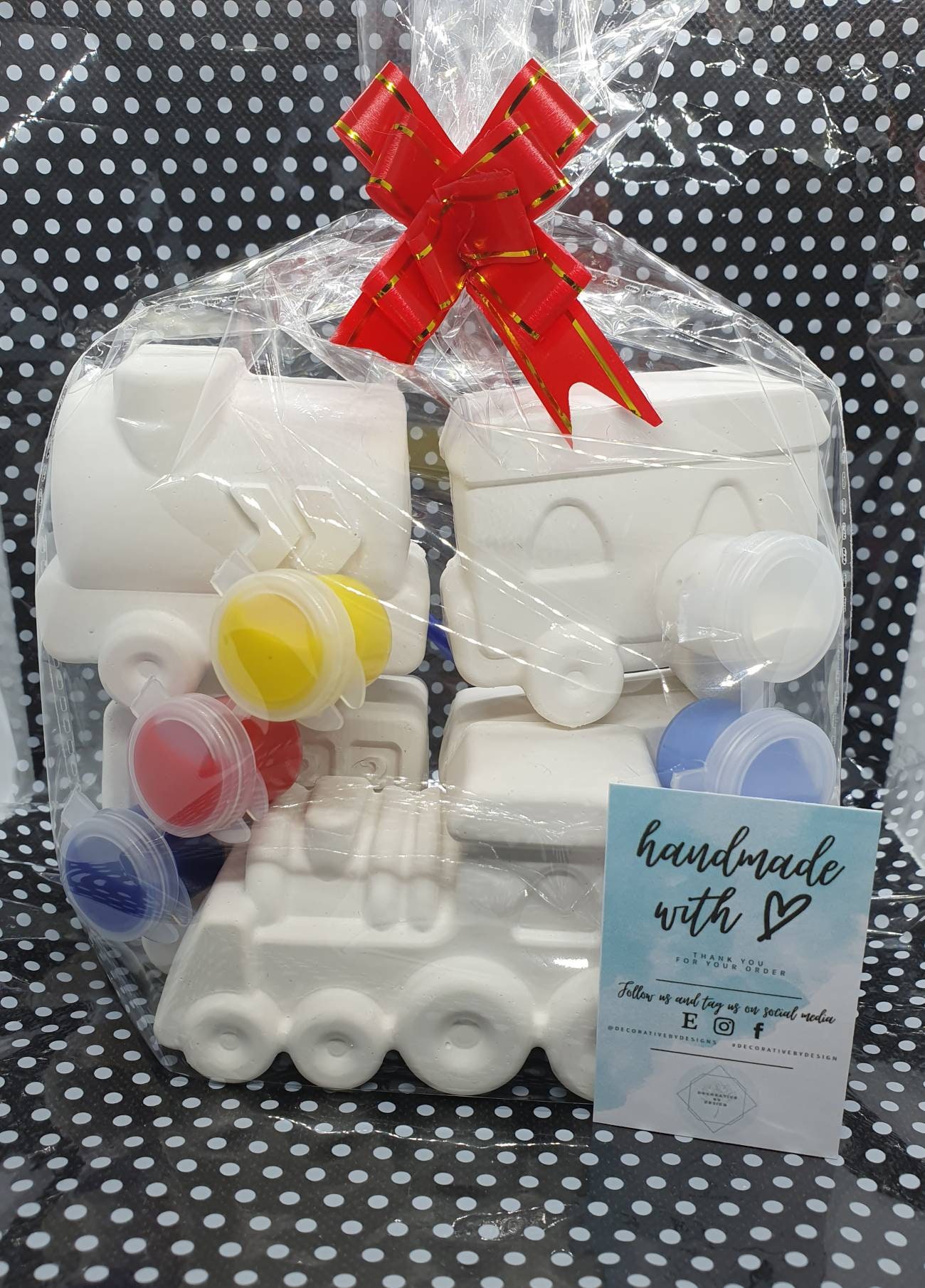 Paint your own train set Large set with 5 carriages. Kids Etsy