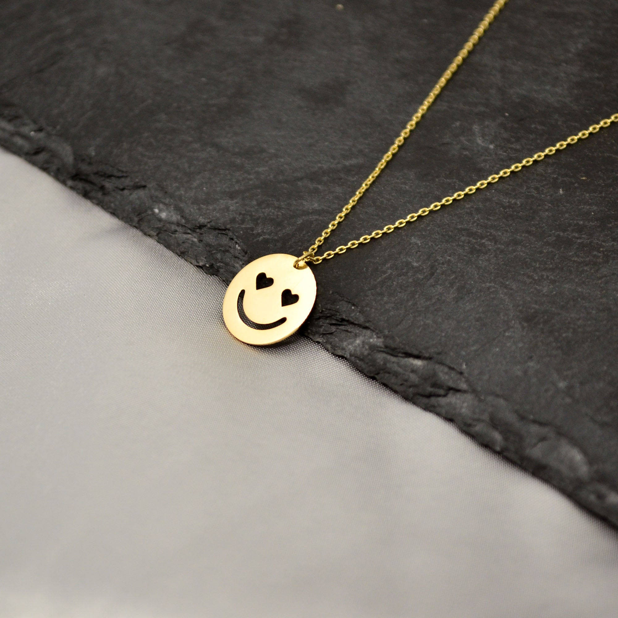 14KGold collar símbolo Emoji collar Emoji joyería Emoji Etsy