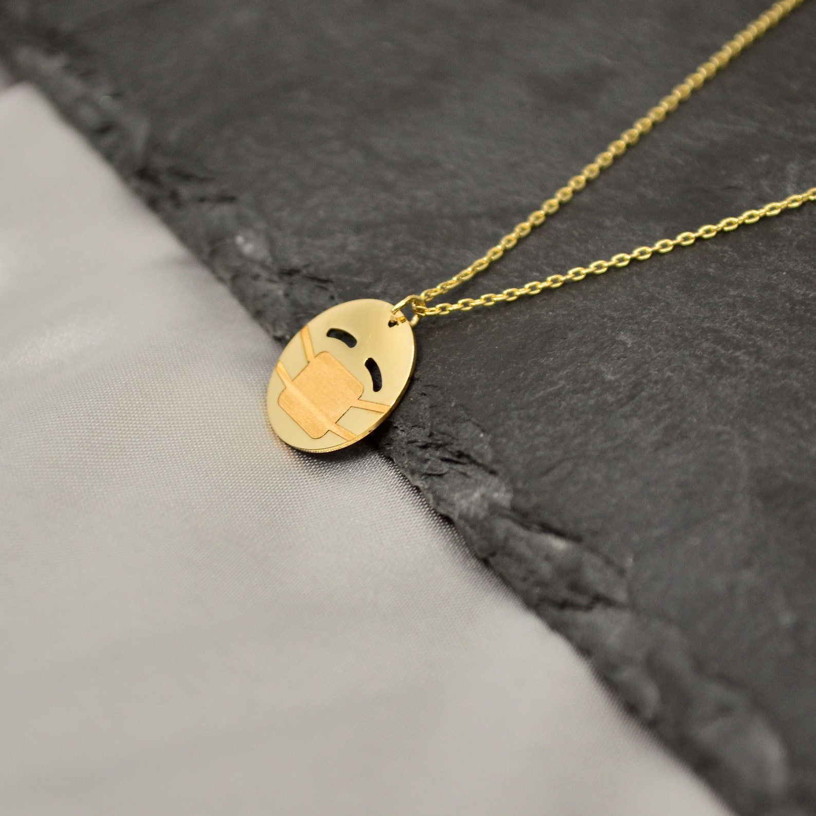 14KGold collar símbolo Emoji collar Emoji joyería Emoji Etsy