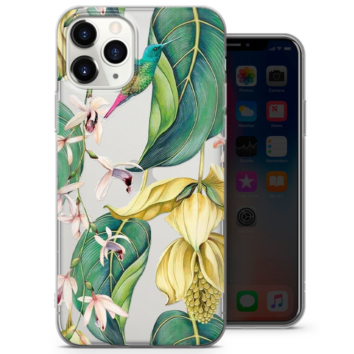 Tropical Phone Case Transparent Phone Cover fit for iPhone 12 Etsy