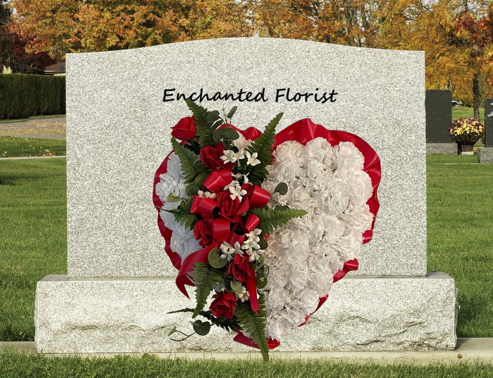 Cemetery Heart Floral , Cemetery Flowers, Funeral Flowers , Broken Heart