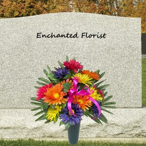 Cemetery Flowers - Gravesite Floral Arrangement -  Gerbera Daisies