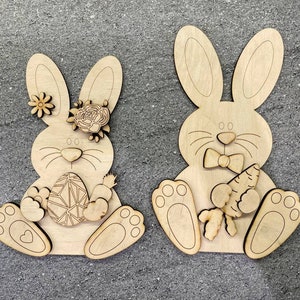 Archivo SVG de conejito de Pascua, SVG de Pascua, Sierra de calar de Pascua, Archivo cortado por láser, Glowforge, Pascua, Conejito para estante, SVG de conejito