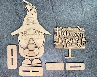 Halloween Gnome SVG File ,Laser Cut File ,Glowforge,SVG,Gnome Shelf Sitter,Halloween Gnome,Boo svg,Standing Witch Gnome SVG File ,