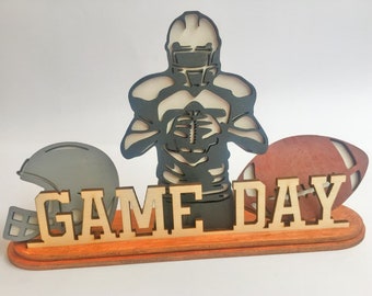 Football File SVG,Football Decor,Glowforge svg,Football tier tray, Football Stand for laser