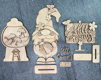 Spring Gnome Laser Cut File ,Farmhouse Truck SVG ,Truck SVG ,Spring Truck,Truck Interchangeable SVG, Spring  Shelf Sitter