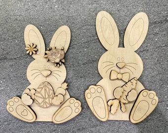 Archivo SVG de conejito de Pascua, SVG de Pascua, Sierra de calar de Pascua, Archivo cortado por láser, Glowforge, Pascua, Conejito para estante, SVG de conejito