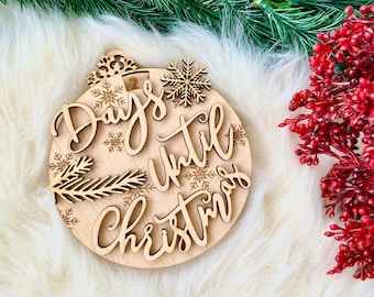 Christmas Countdown Laser Cut File, Christmas Countdown SVG,  Days Till Christmas, Glowforge Laser Design, Christmas Laser