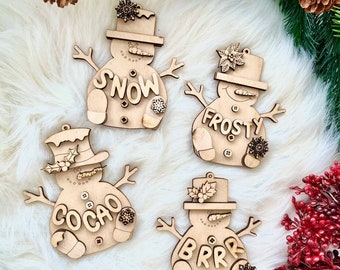Snowman Banner Christmas Ornament SVG File,Snowman Ornament svg, Frosty Ornament svg,Laser Cut File ,Christmas Ornament SVG,