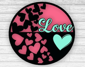 Valentine's Day Theme Door Hanger, Valentine sign svg,Valentine's Day Door Decorations, Laser Cut File,Valentine decor,XOXO laser files