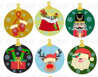 Fichier SVG de décoration de vacances de Noël, décorations de Noël, ornement SVG, fichier de découpe laser, Noël SVG