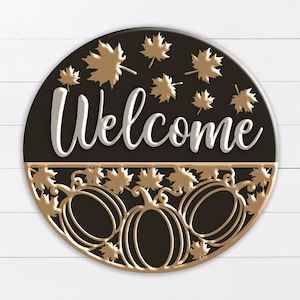 Welcome door hanger - indoor sign, pumpkin, autumn, hello pumpkin sign,digital file only