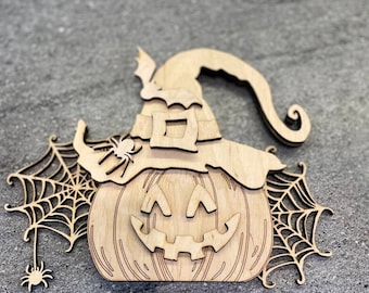 Pumpkin Halloween Shelf Sitter SVG File | Halloween SVG File | Glowforge | Bats | Halloween SVG | Boo Svg | Halloween | Laser Cut File