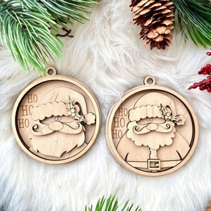 Pacote de enfeites de Natal do Papai Noel Pacote de enfeites de arquivo SVG SVG Ornamento do Papai Noel Svg Arquivo cortado a laser Ornamento de Natal do Papai Noel SVG