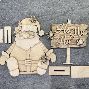 Shelf Sitter Santa Elf Laser Cut File, File laser di Natale, Glowforge Laser Design SVG, Christmas Shelf Sitter Laser Cut Design SVG,