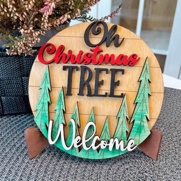 Oh Christmas Tree sign svg,Ornaments Door Hanger SVG,indoor sign,Christmas rustic decor,Christmas Door Decor SVG,