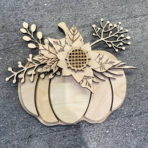 Fall Floral Pumpkin SVG Digital Download For Glowforge