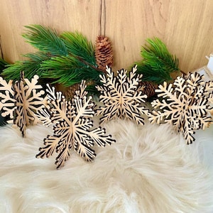 3D Snowflakes Set of 5 SVG Digital Download For Glowforge,Christmas Ornament Bundle Laser Cut File, Christmas Ornament SVG,