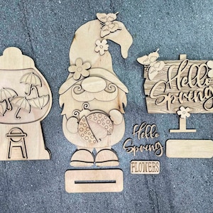 Fichier découpé au Laser nain de printemps, camion de ferme SVG, camion SVG, camion de printemps, camion SVG interchangeable, gardien d'étagère de printemps