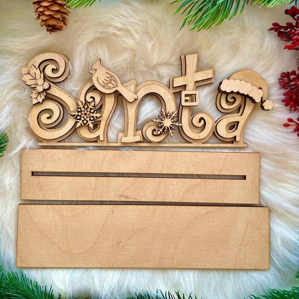 Santa Claus Word Block Svg ,Laser Cutting File,Light forge , Robe decor svg, Christmas SVG,Christmas Word Block SVG ,SVG file