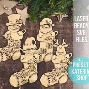 Vintage Christmas Ornaments Set SVG File  Svg Ornament  Svg Vintage Christmas  Laser Cut File  Svg Christmas Ornament