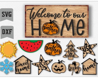 Small Interchangeable Home Sign For Tiered Trays File SVG, Glowforge Laser,Glowforge Svg, laser cut file