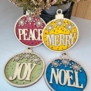 Christmas Decoration Set of 4 SVG Digital download for Glowforge