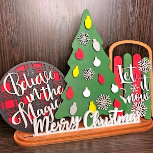 Interchangeable Stend Christmas svg,Standing Interchangeable Stend for Christmas,farmhouse decor for laser,Glowforge svg,Glowforge cut file,