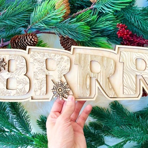 Brrr Word Block SVG | Glowforge Laser | Mantle Decor svg | Christmas svg| Christmas Word Block SVG | SVG File | Laser Cut File