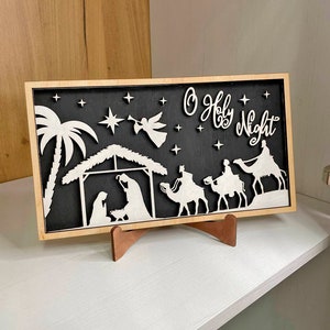 Stand Christmas Nativity Laser Cut Digital File /Cute Wood Nativity Christmas Decor SVG / Glowforge files