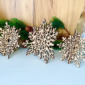3D-Schneeflocken 3er-Set SVG Digital Download für Glowforge, Weihnachtsverzierung Bundle Laser geschnitten Datei, Weihnachtsverzierung SVG,