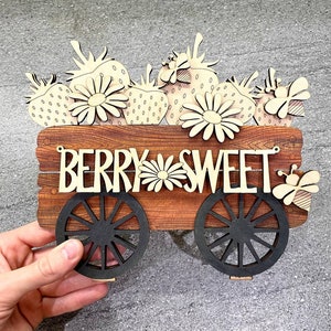 Fragole per il supporto per fiori File intercambiabili SVG, Frutta, Decorazioni estive, Vassoio a più livelli, File laser Glowforge