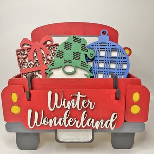 Red Truck Laser svg,Christmas Ornaments svg,Interchangeable Rear Truck svg,Vintage Truck svg,Glowforge svg,Glowforge cut file,