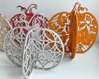 Calabazas de pie 3D, conjunto de 17 descargas digitales SVG para Glowforge de láser, archivo láser 3d, calabaza svg, calabaza láser svg