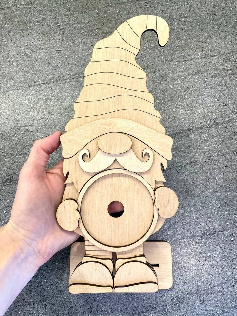 Interchangeable Standing Gnome Jar Sign Frame Svg,glowforge , Round ...