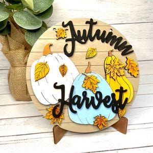 Récolte d&#39;automne, fichier SVG, fichier de découpe laser, citrouille d&#39;automne, fichier Svg d&#39;automne, svg d&#39;accroche-porte, Svg de citrouille, enseigne sur une palette, accroche-porte