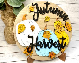 Autumn harvest,Svg File,Laser Cutting File ,Autumn pumpkin,Autumn Svg File ,Door hanger svg,Pumpkin Svg ,Signboard on a pallet,Door hanger