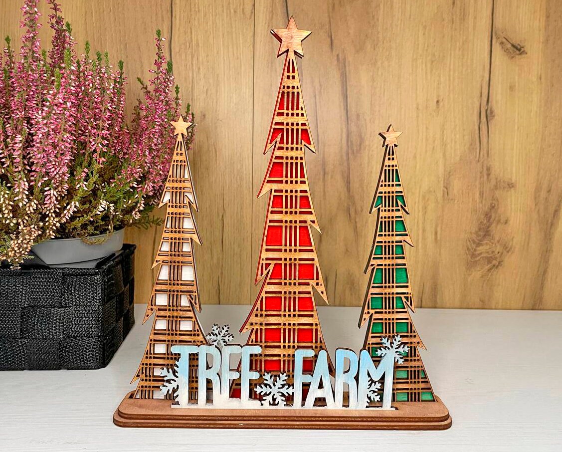Interchangeable Christmas Tree SVG File Standing Etsy